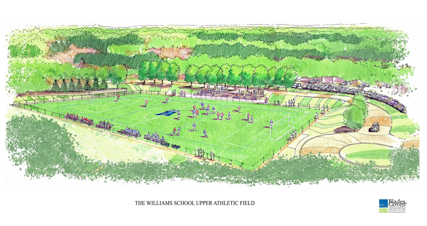 drawing of the williams school athletic turf field