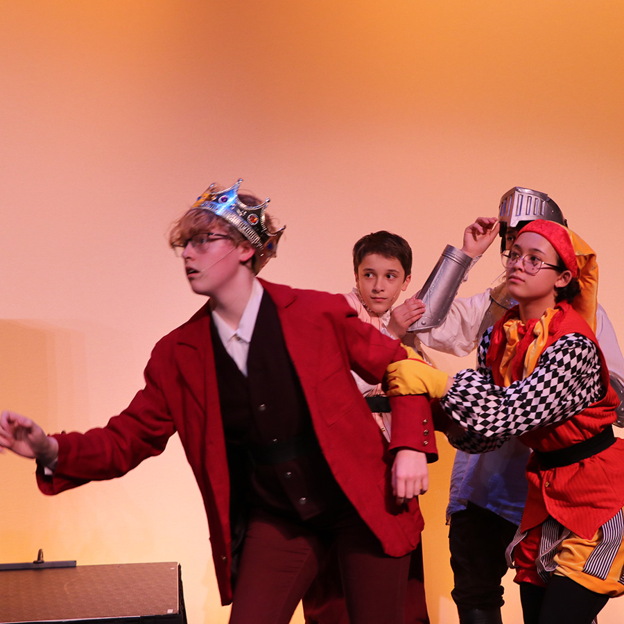 Williams School drama students perform once upon a mattress on stage